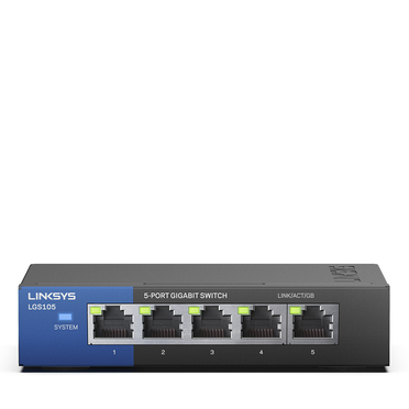 Linksys 5埠 Gigabit 超高速乙太網路交換器 LGS105 (鐵殼)
