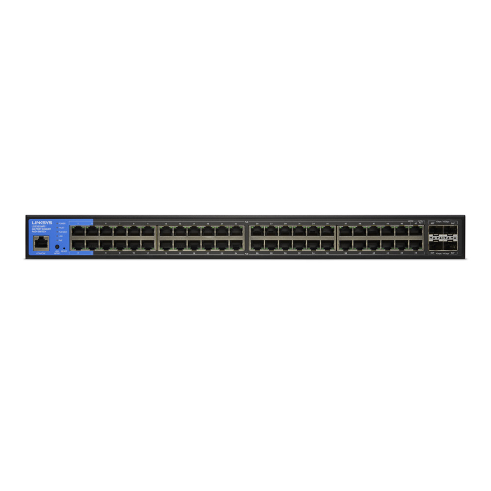 Linksys 48埠 (48埠POE GE+ /4埠10G SFP+) POE L2管理型 Gigabit 超高速乙太網路交換器(鐵殼)